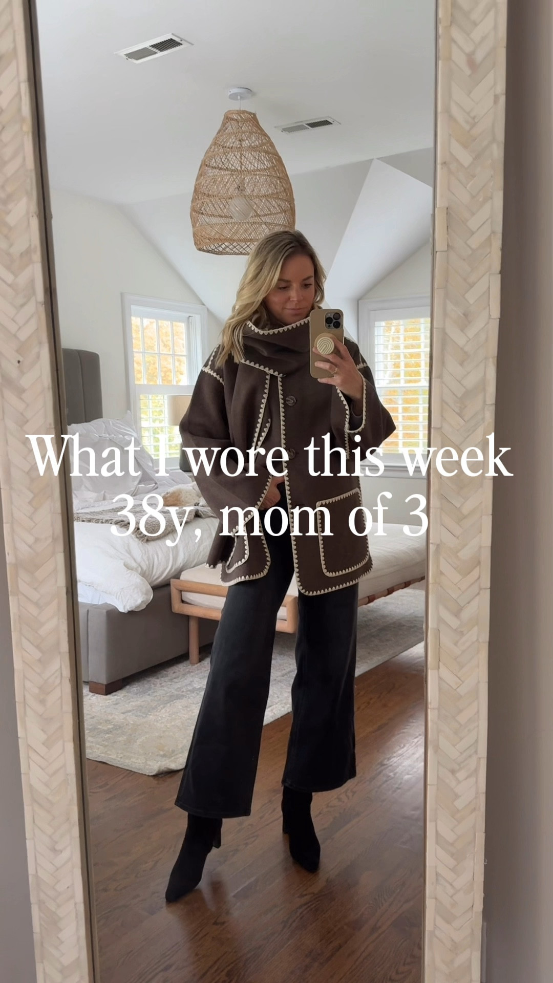 What I wore this week as a 38yr old mom of 3 👩🏼
•Look 1: small jacket (wish I did XS). 26 jeans, tts (28” inseam, I’m 5’5). Boots tts 
•Look 2: small top & bottoms 
•Look 3: XS jacket, small sweater, 26 jeans (28” inseam, I’m 5’5). Boots tts
Look 4: small sweater, 26 jeans (tts), shoes tts 
Look 5: small in pullover, tee & leggings. Sneakers tts Look
Look 6: medium cable knit sweater, 26 jeans (also linked similar I own in same size), shoes tts 
Look 7: XS jacket, small sweater, small leggings, sneakers tts 

#LTKStyleTip #LTKmomlife