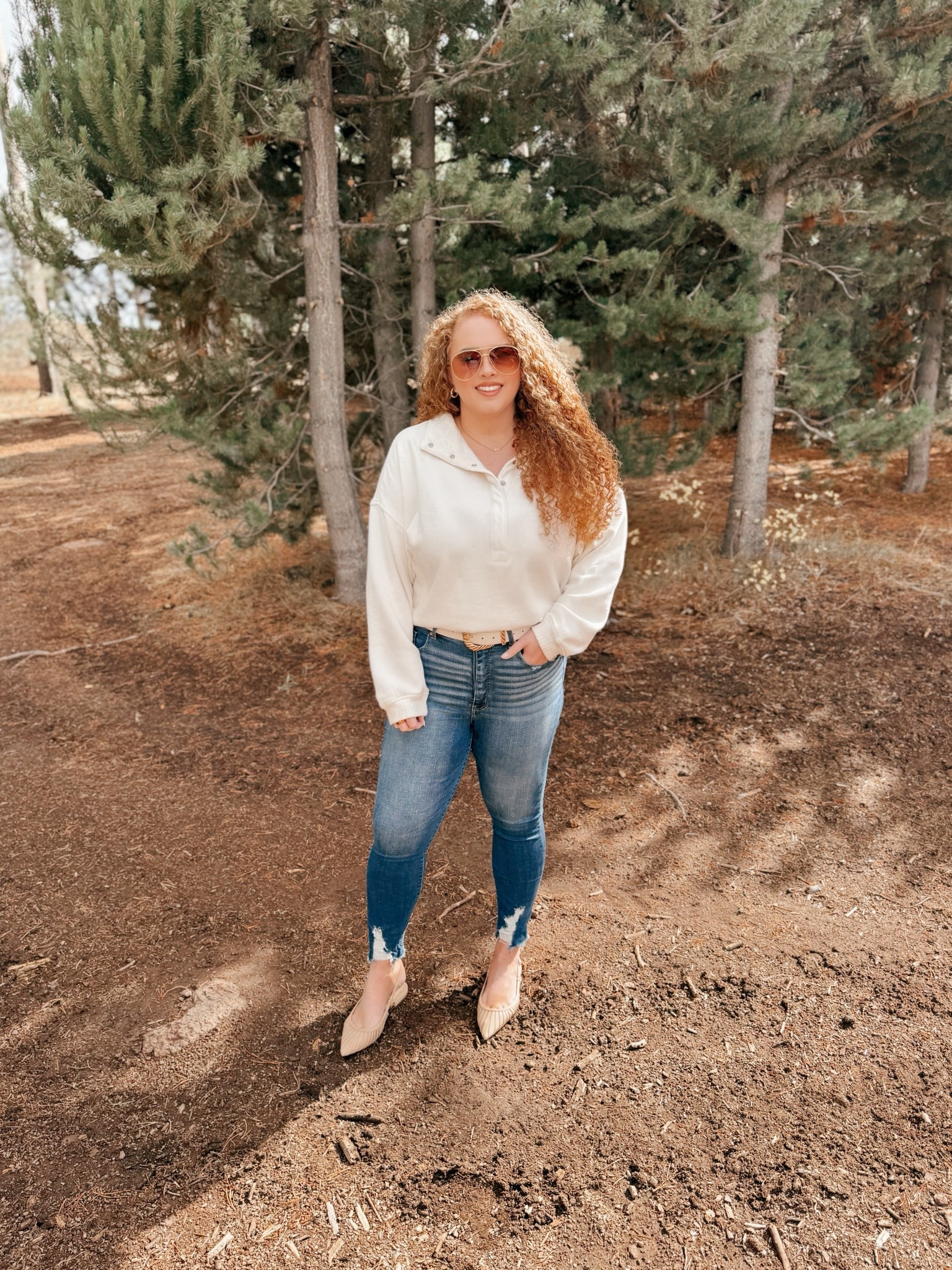 Fall date night but make it cozy 🤍This cream pullover is the perfect mix of soft, chic & effortless 🥰 Dressed it up just enough for the night out ✨ cream pullover | aerie cream pullover | aerie fall pullover | fall pullover | fall outfit | flats | amazon flats | fall flats | sling back flats | neutral sling back flats | amazon fall outfit | casual fall outfit | amazon fall casual outfit | skinny jeans | curvy jeans | buckle jeans | amazon fashion | amazon finds | amazon look | amazon outfit | fall outfit | fall look | fall fashion | fall finds | fall outfit inspo | fall fashion inspo | fall 2025 | belt | amazon belt | cream belt | chic belt 

#LTKStyleTip #LTKMidsize #LTKSaleAlert