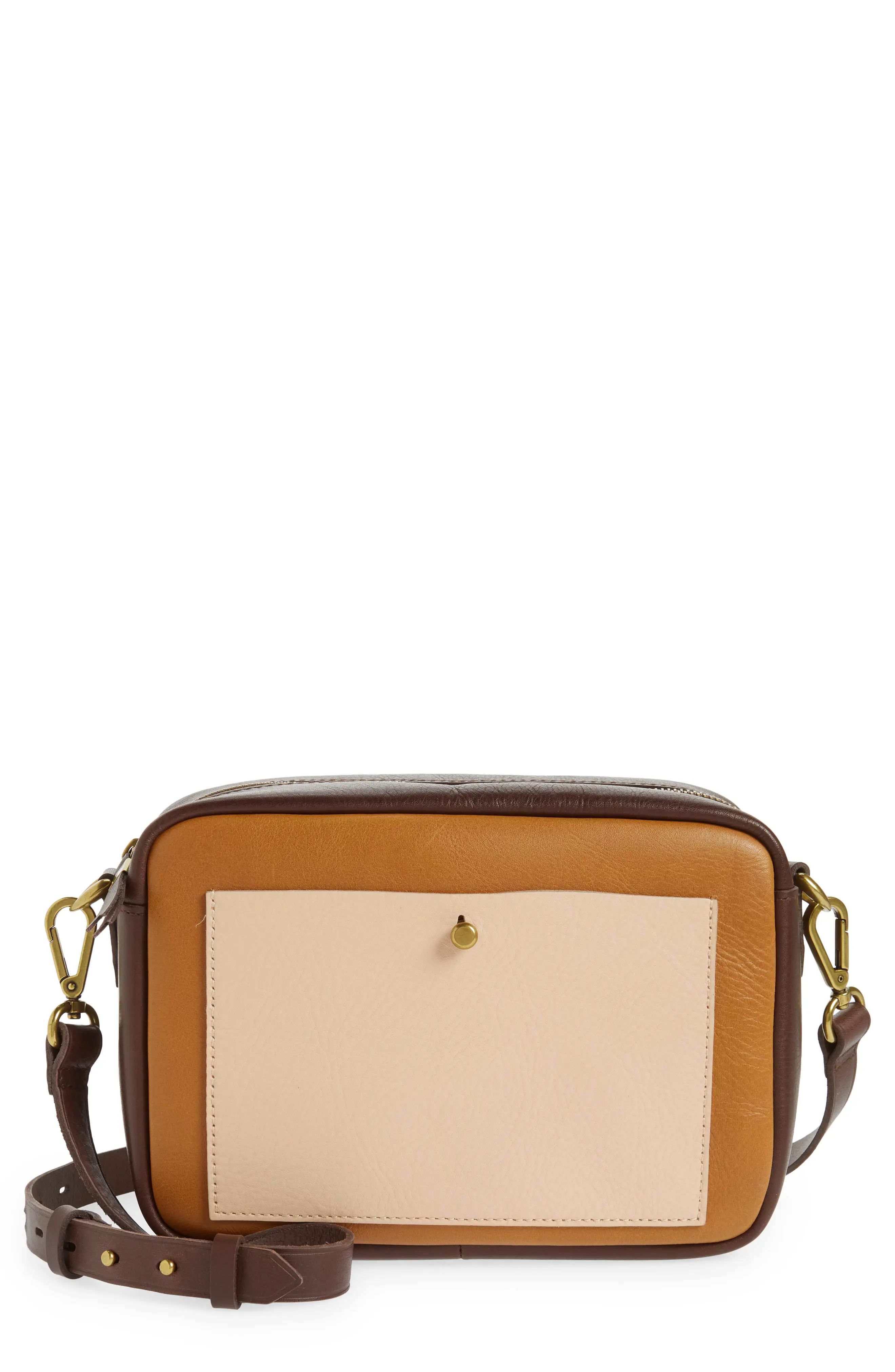 Madewell The Large Transport Colorblock Leather Camera Bag - Brown | Nordstrom