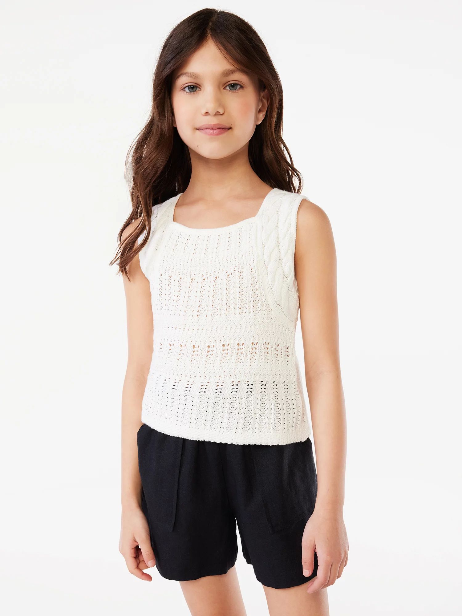 Scoop Girls Crochet Tank Top, Sizes 4-16 - Walmart.com | Walmart (US)