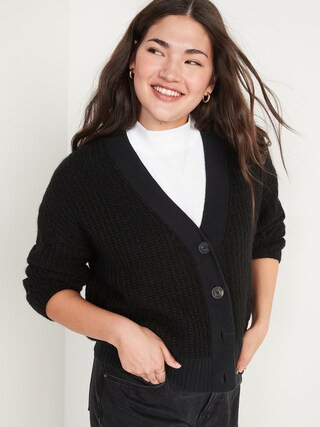 Cozy Shaker-Stitch Button-Front Cardigan Sweater for Women | Old Navy (US)