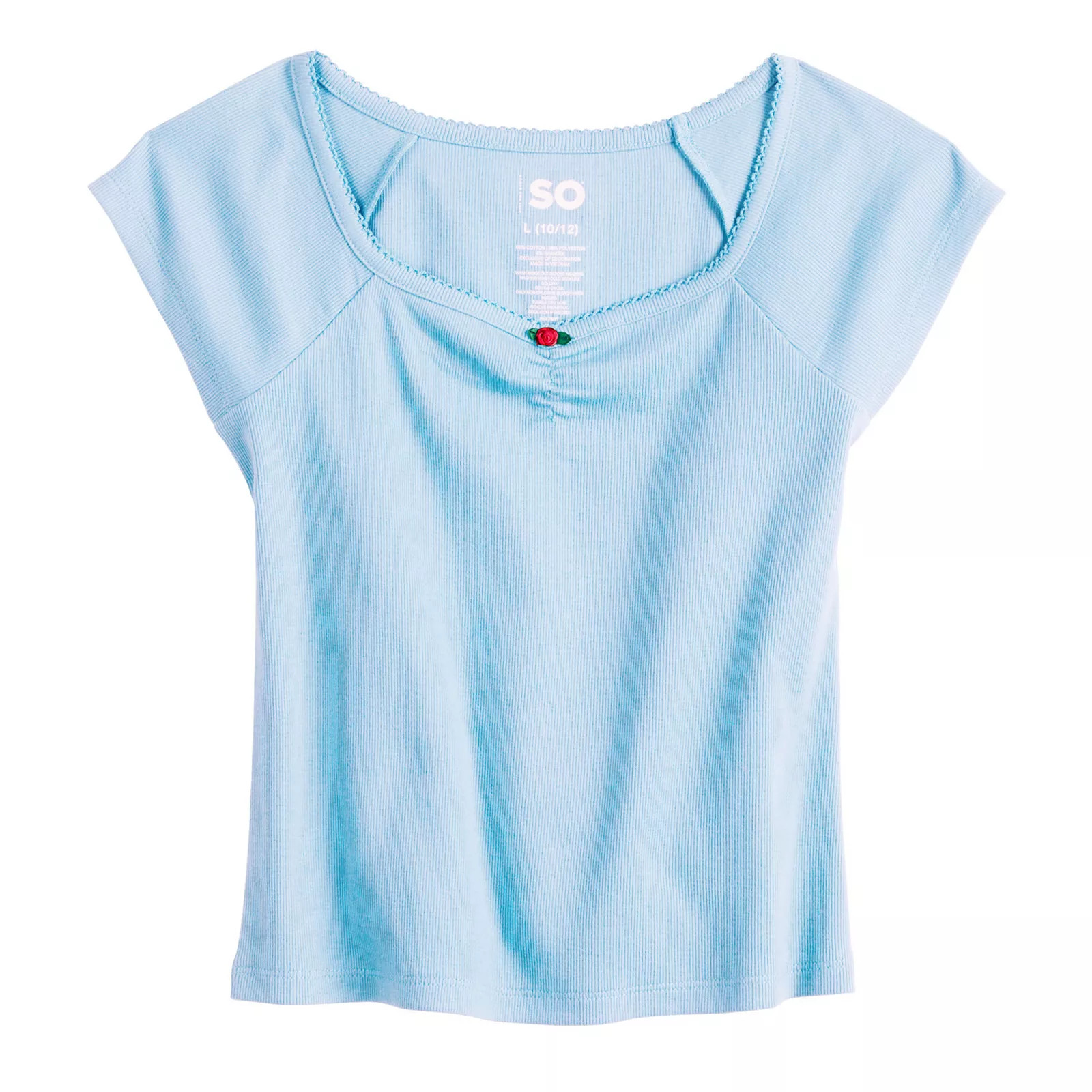 Girls 6-20 SO® Essential Cinch Front Short Sleeve Top in Regular & Plus Size | Kohl's