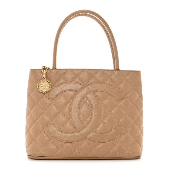 Caviar Quilted Medallion Tote Beige | FASHIONPHILE (US)