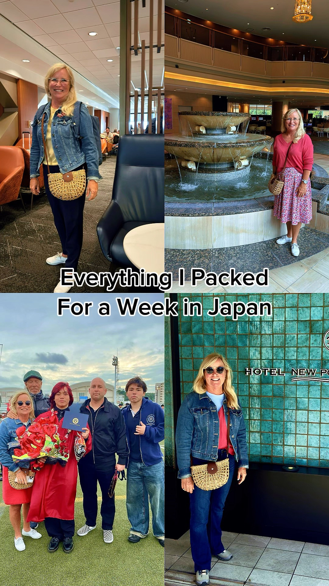 We spent a week in Japan visiting our son and his family and celebrating our oldest Grandson’s high graduation.  In general, women in Japan dress conservatively. You rarely see woman wearing shorts or skirts above their knees, two piece bathing suits or sleeveless tops. These are the things I packed, in respect to their culture.

#LTKOver40 #LTKTravel