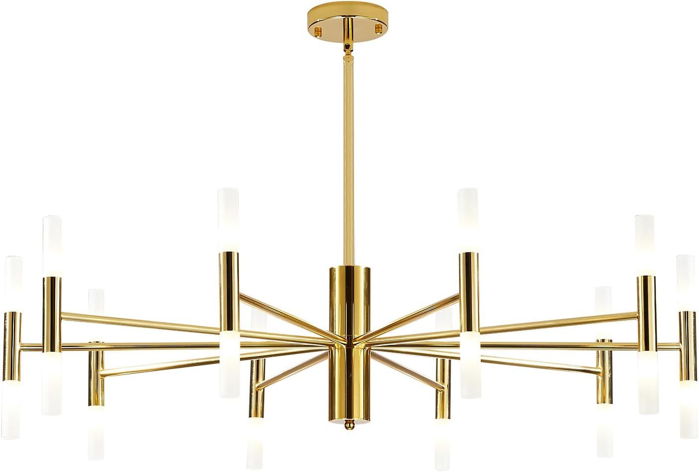 BOKT Mid Century Gold Sputnik Chandelier Large Anti Brass 20-Lights LED Chandelier Semi Flush Mou... | Amazon (US)