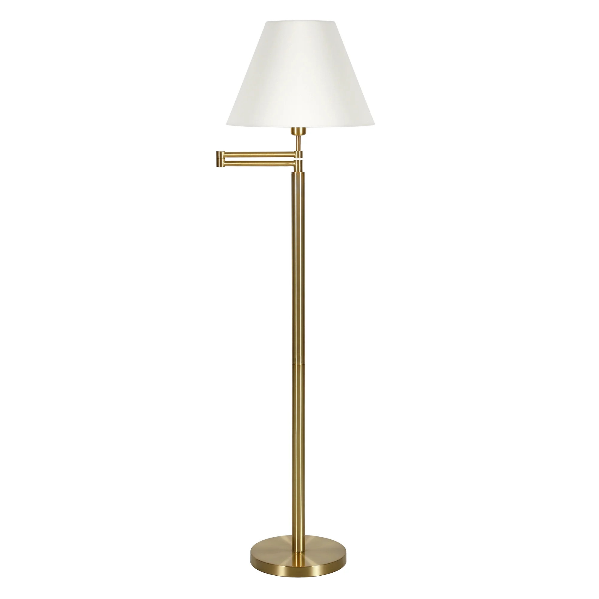 Evelyn&Zoe Contemporary Metal Swing Arm Floor Lamp with Empire Shade | Walmart (US)