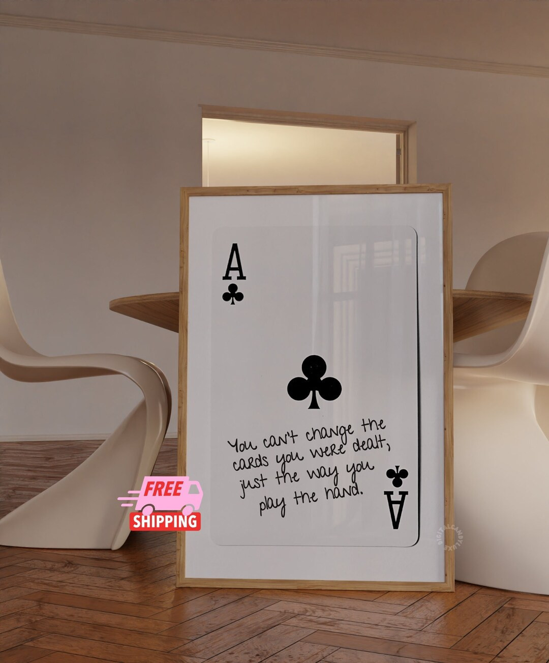 Shipped Prints Black and White Wall Art Decor Poster Print Ace Card unframed Aesthetic Retro Wall... | Etsy (US)