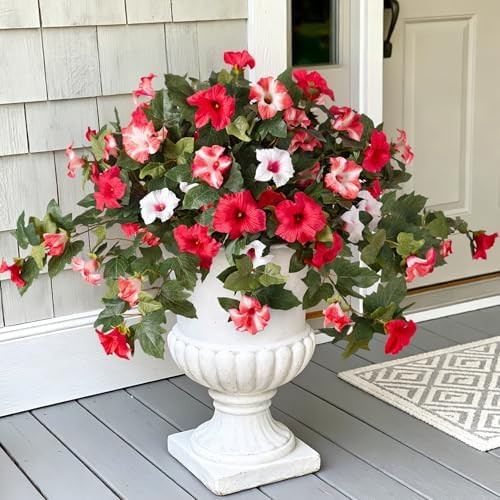 2PCS Artificial Petunia Flowers for Outdoors, Fake Flowers for Outdoor Planters UV Resistant Faux... | Amazon (US)