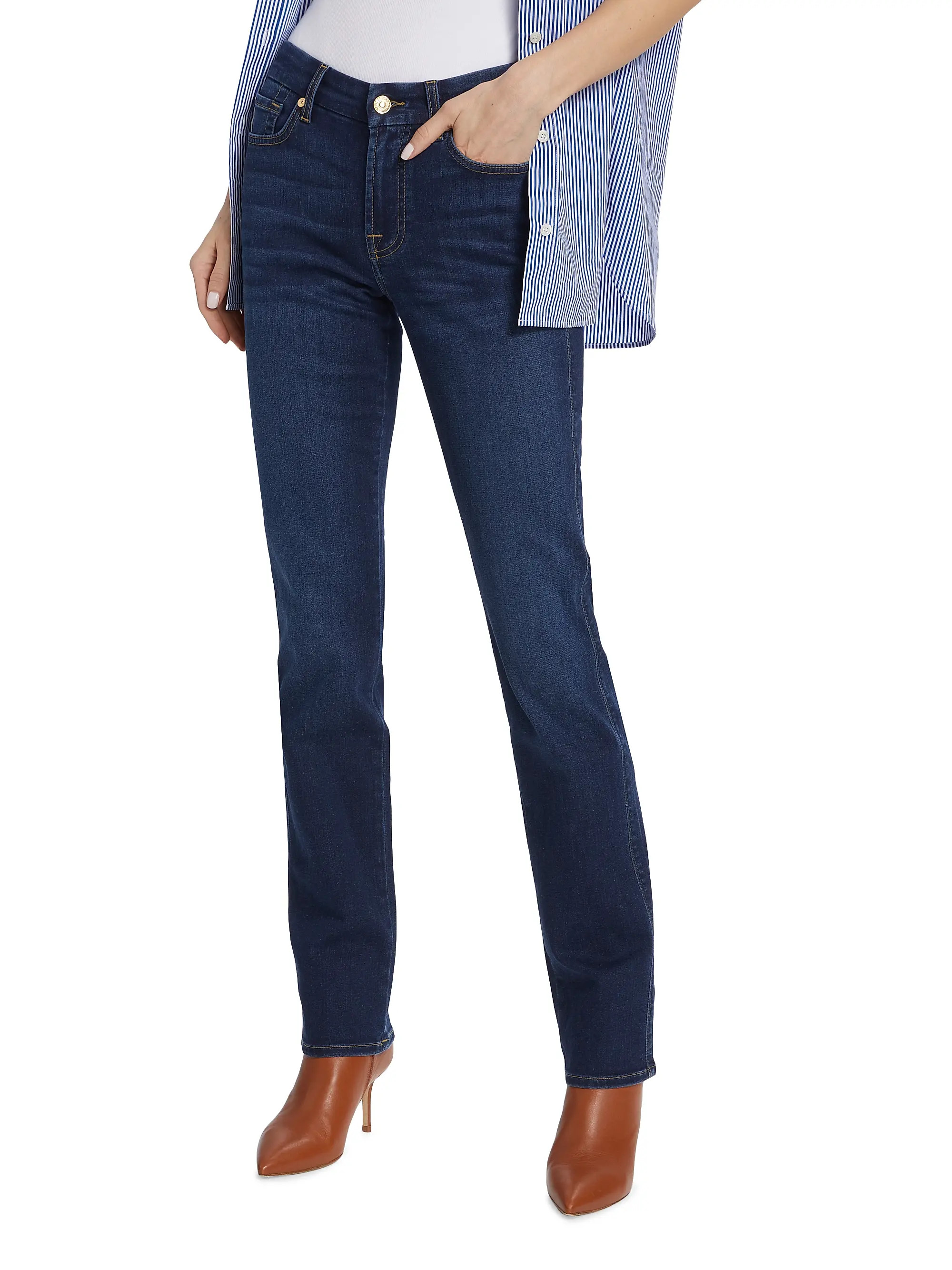 7 For All MankindKimmie High-Rise Stretch Straight-Leg Jeans | Saks Fifth Avenue