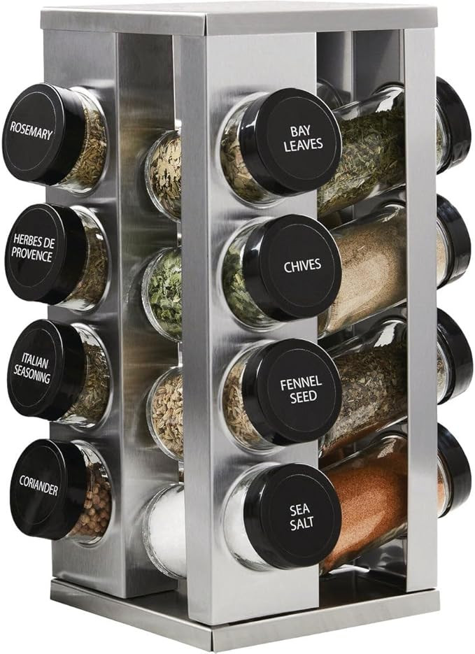 Kamenstein 16 Jar Heritage Revolving Countertop Spice Rack Organizer with Spices Included, FREE S... | Amazon (US)