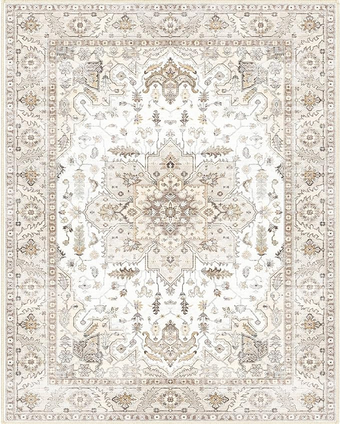8x10 Area Rugs, Machine Washable Area Rugs for Living Room Non Slip Backing Rugs for Bedroom, Vin... | Amazon (US)