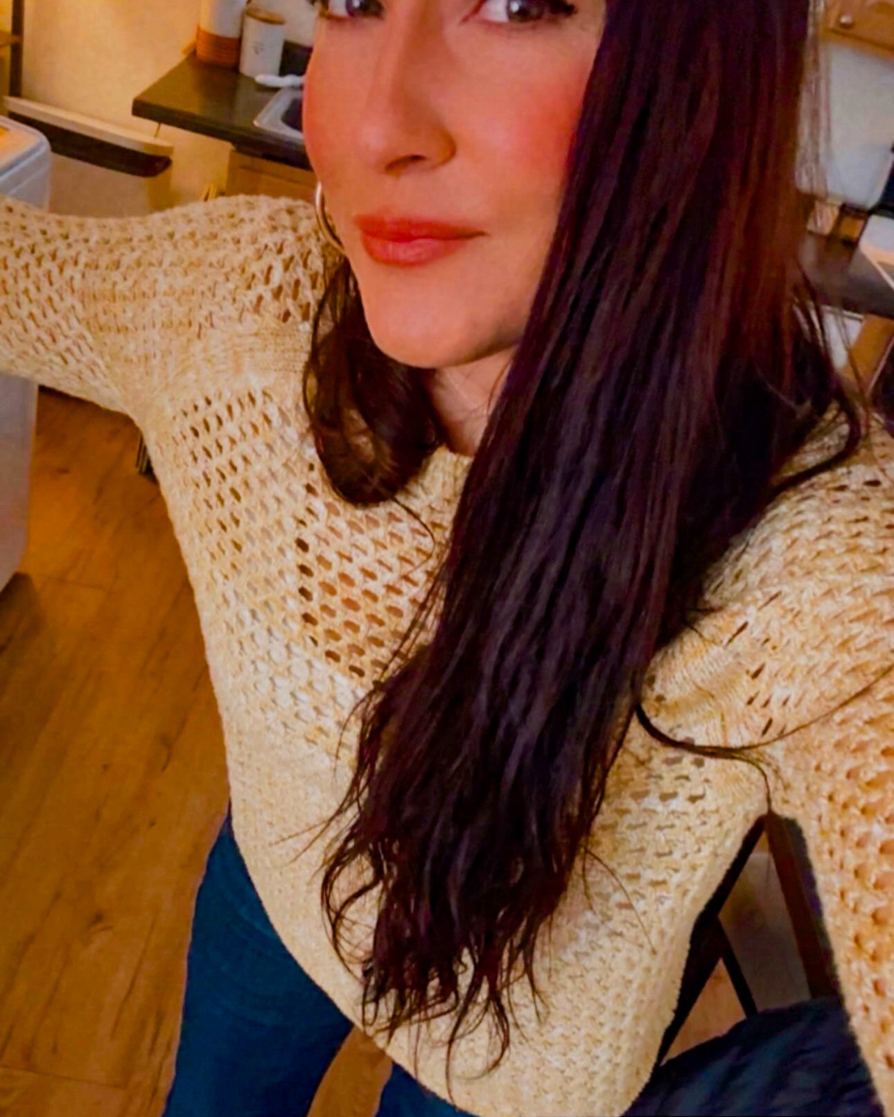 Comfy Mustard Yellow fish net sweater 😍

#oldnavy 

#LTKmomlife #LTKSeasonal #LTKSaleAlert