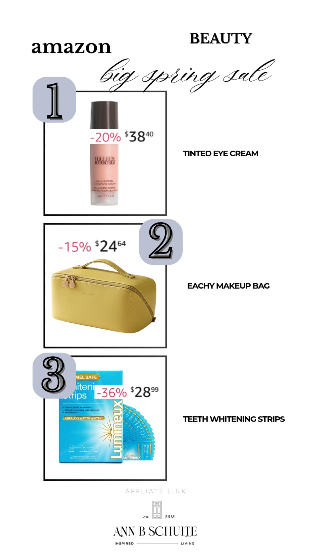 Exciting Amazon spring sale deals are here! Get brighter eyes, travel in style, and whiter teeth with these must-have beauty essentials. Shop now and elevate your beauty routine! 🌸✨ #BeautyEssentials #AmazonSpringSale #FeelingGood 

 #LTKSaleAlert #LTKBeauty