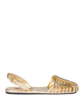 Miu Miu Women's Huarache Slingback Flats | Bloomingdale's Shoes | Bloomingdale's (US)