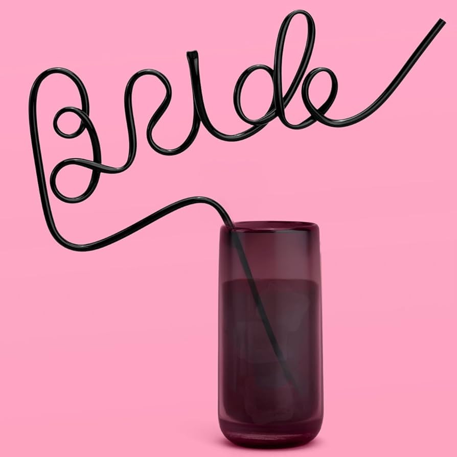 xo, Fetti Bachelorette Party XL Bride Straw - Black 12x11" | Bride or Die Gothic Bridal Decoratio... | Amazon (US)