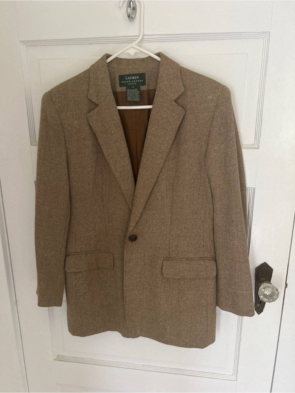 Ralph Lauren Tan Herringbone Blazer with working pockets | Poshmark