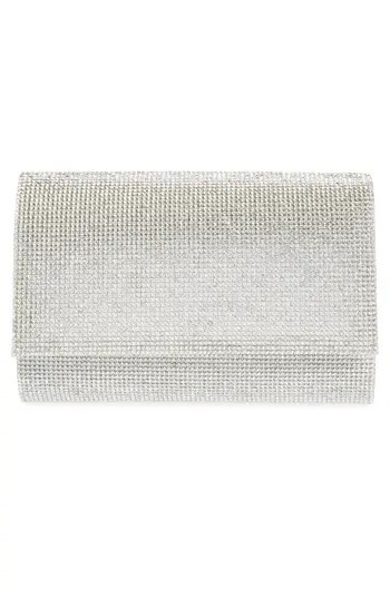 Jessica McClintock Alexis Rhinestone Crossbody Clutch in Silver at Nordstrom Rack | Nordstrom Rack