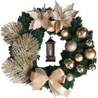 Christmas Wreath Artificial Flowers Champagne 40cm Christmas Garlands Christmas Fireplace Wreath Ind | ManoMano UK