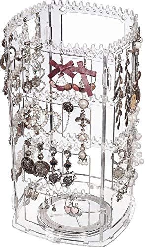 Cq acrylic 360 Rotating Earrings Holder and Jewelry Display Rack,4 Tiers Jewelry Rack Display Cla... | Amazon (US)