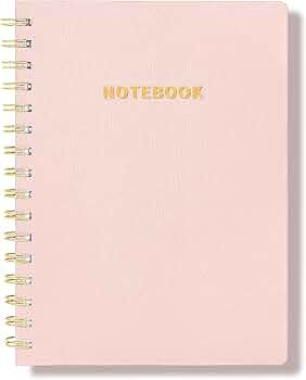 Spiral Notebook, Soft Cover Business Journal with Big Pocket, Widen 8.5" x 6.34", Wirebound Memo ... | Amazon (US)