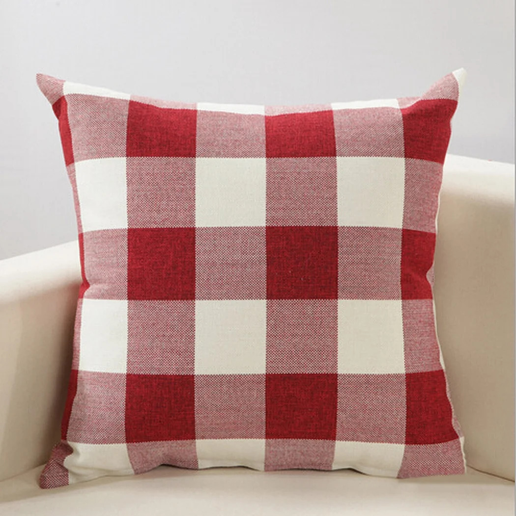 Throw Pillow Case, Justdolife Linen Classic Plaid Square Pillow Cushion Cover Home Office Car Dec... | Walmart (US)