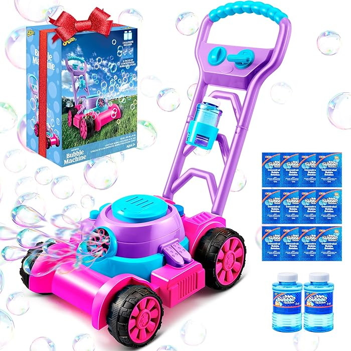 SLOOSH Bubble Lawn Mower Toddler Toys - Spill-Proof Bubble Machine Pretend Gardening Toy for Age ... | Amazon (US)