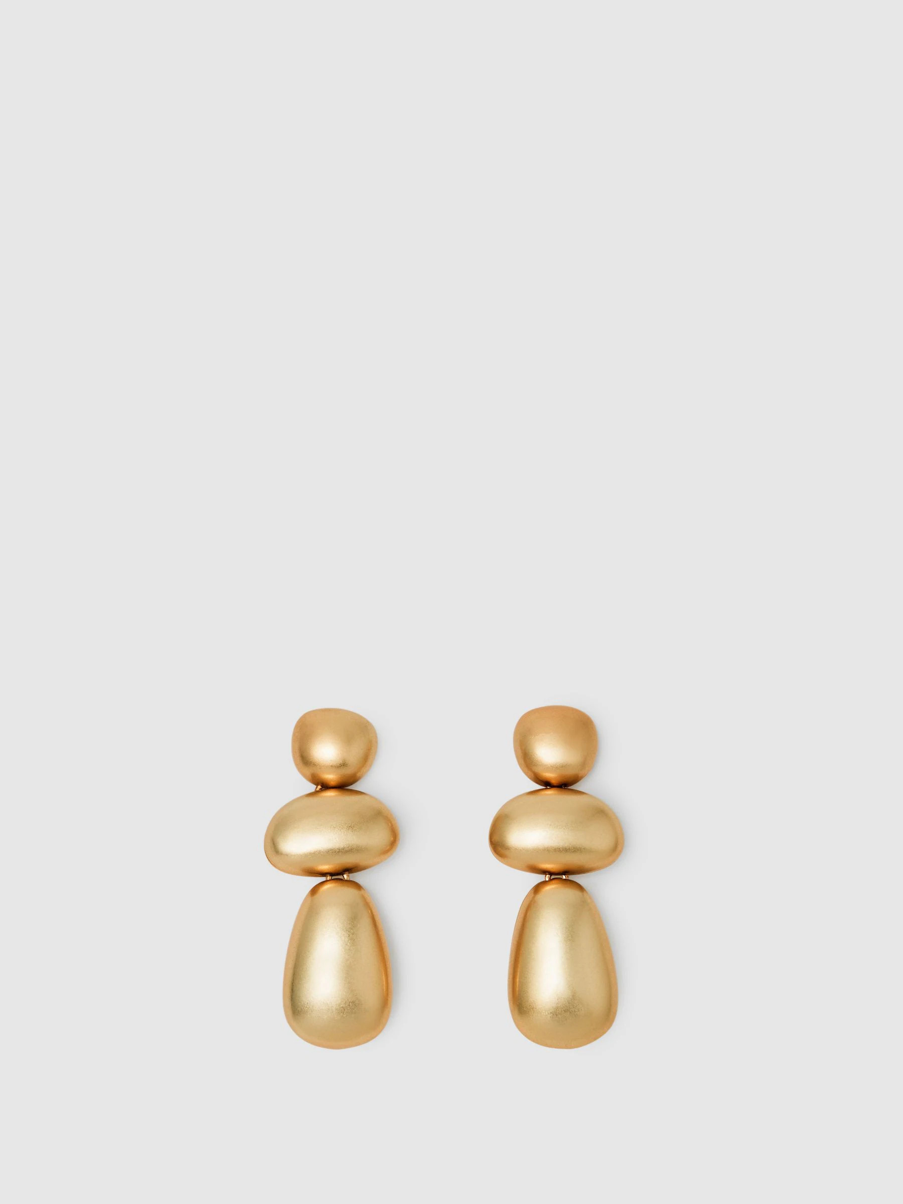Reiss Reiss Gold Tone Dinah Dome Drop Earrings | Next US