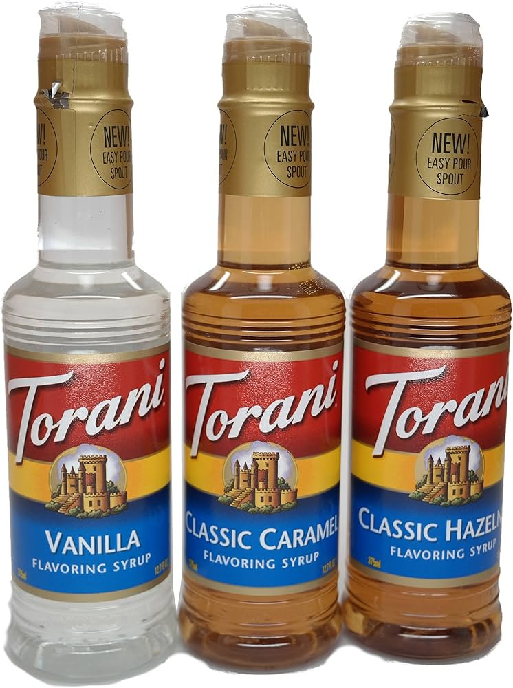 Torani Vanilla, Classic Hazelnut, & Caramel 12.7 Oz (Variety Pack of 3) | Amazon (US)