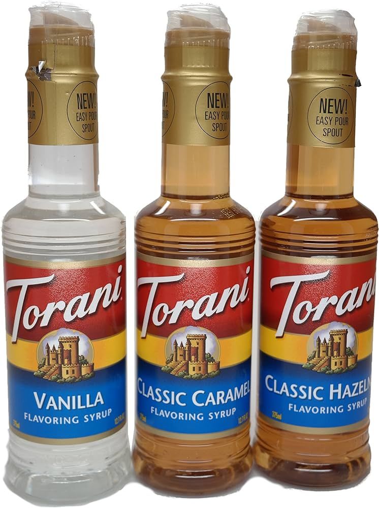 Torani Vanilla, Classic Hazelnut, & Caramel 12.7 Oz (Variety Pack of 3) | Amazon (US)