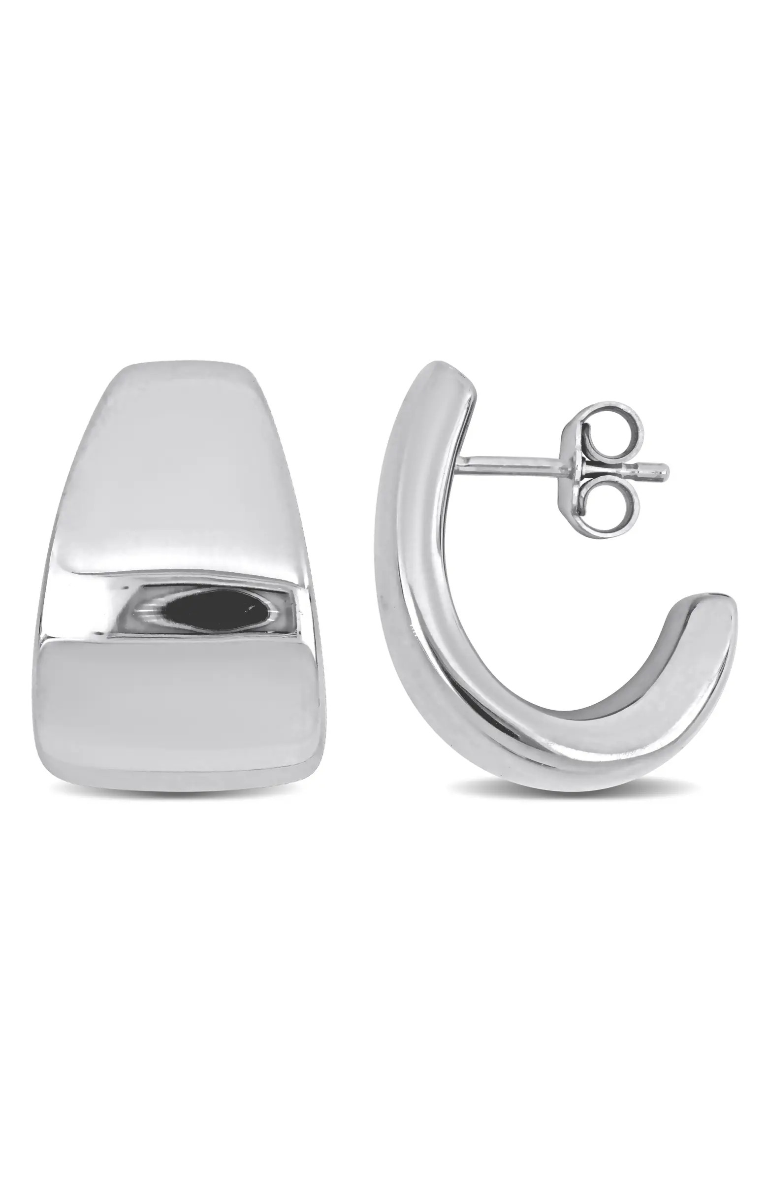 Sterling Silver Semi Hoop Earrings | Nordstrom