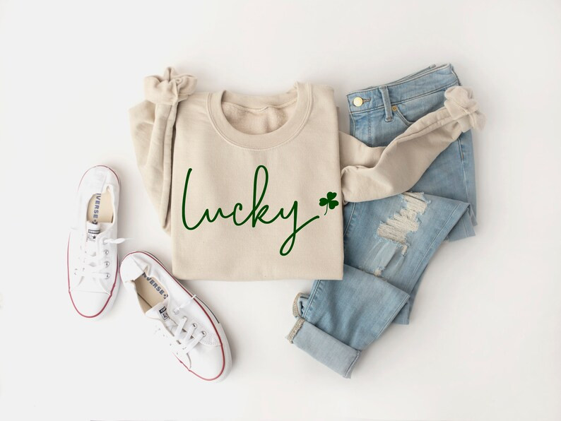 Lucky Sweatshirt Womens St Patricks Day Shirt Womens St | Etsy | Etsy (US)