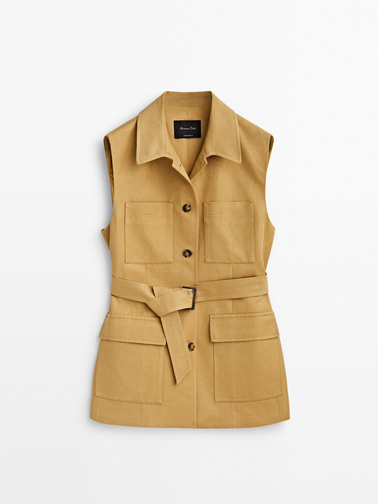 Suit waistcoat with belt and four pockets | Massimo Dutti (US)