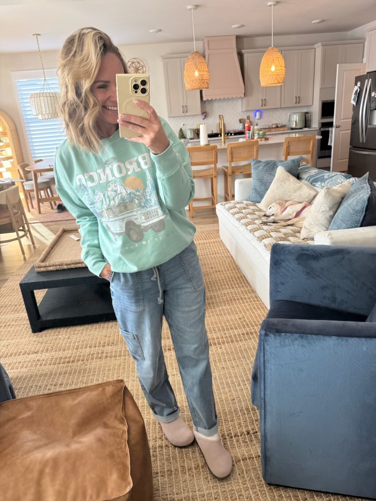 the CUTEST graphic crewneck from maurices! tts, S. Easy to style for everyday or lounging🦋

maurices, graphic crewneck, denim, jeans, clogs, casual style, loungewear, casual outfit idea, mom of two, type b mom, Claire Tammaro 

 #LTKFindsUnder50 #LTKFindsUnder100 #LTKStyleTip