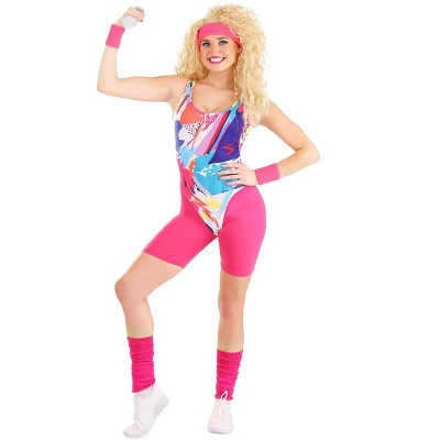 HalloweenCostumes.com Medium Women Women's Jazzercise Costume, Purple/Blue/Pink | Target