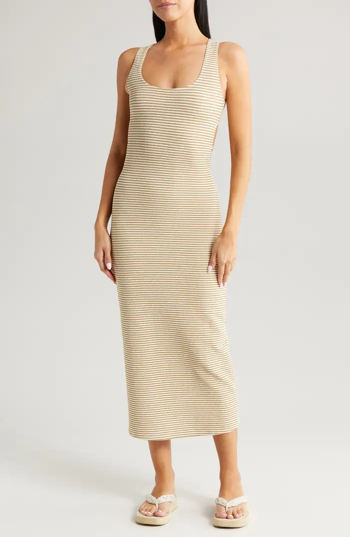 MONTCE Mickie Neutral Stripe Cover-Up Dress | Nordstrom | Nordstrom