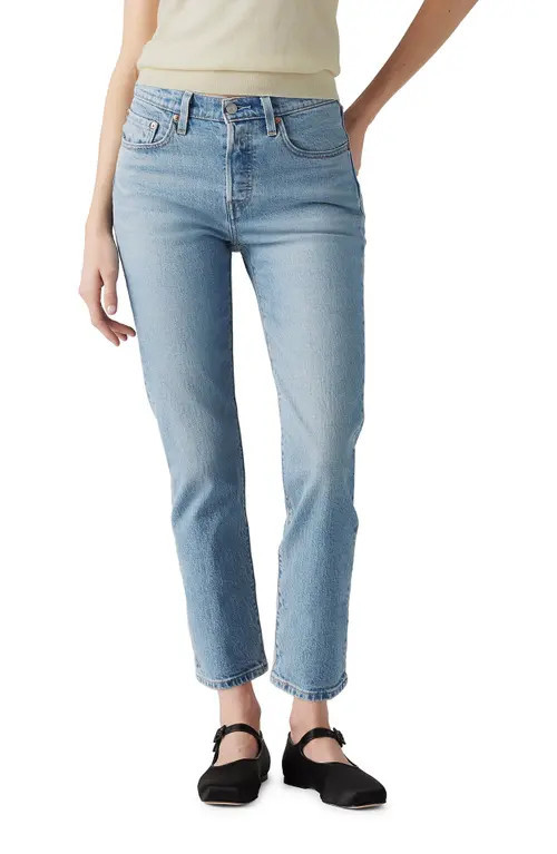 levi's 501® High Waist Crop Straight Leg Jeans in No Rush at Nordstrom, Size 30 X 26 | Nordstrom