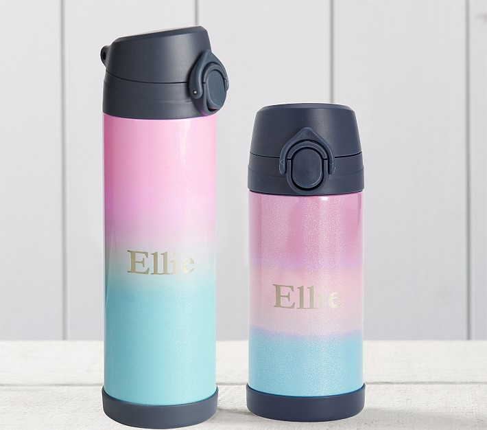Mackenzie Rainbow Ombre Sparkle Glitter Water Bottles | Pottery Barn Kids