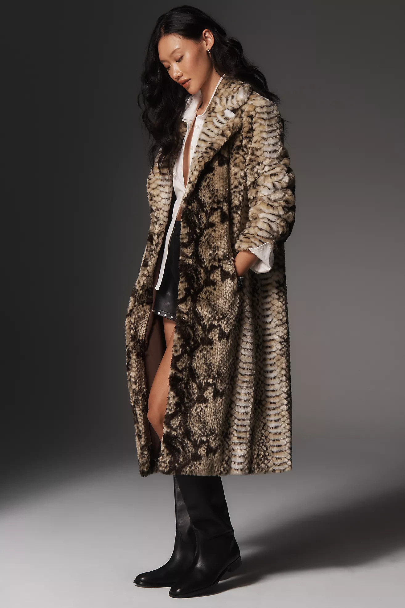 Unreal Fur Madam Grace Faux Fur Snake Print Jacket | Anthropologie (US)