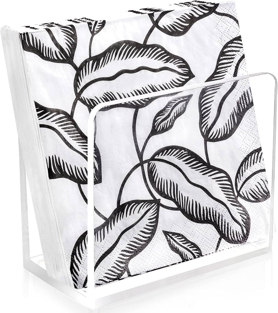 HBlife Napkin Holder, Acrylic Dining Table Dispenser for Cocktail Tissue, Clear Containers for Or... | Amazon (US)