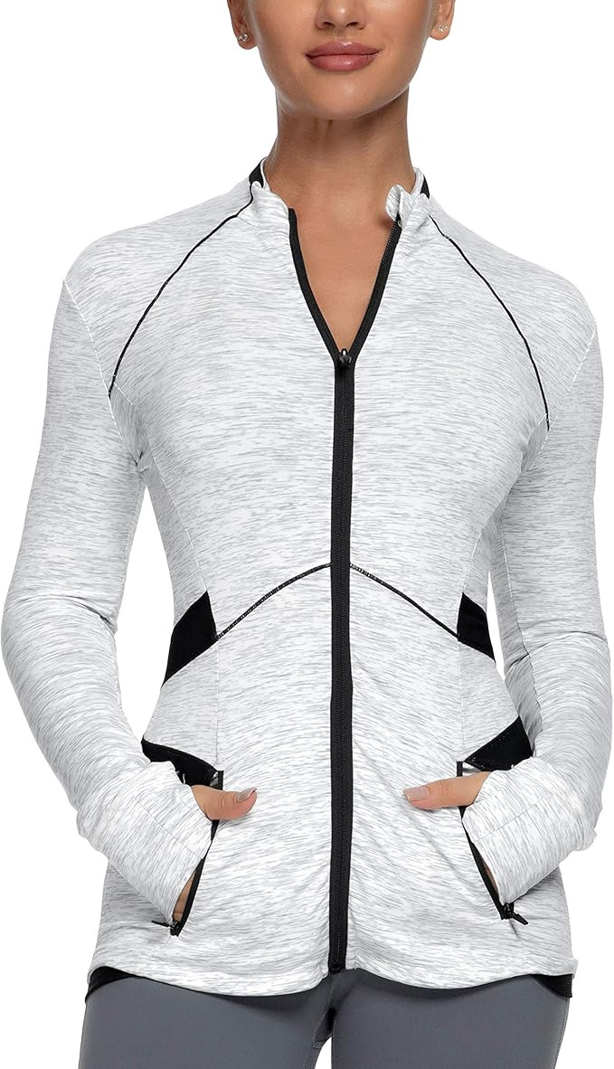 QUEENIEKE Women's Sports Jacket Slim Fit Running Jacket Cottony-Soft Handfeel 60927 | Amazon (US)