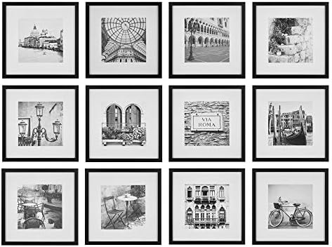 Gallery Perfect 16FW2233 12 Piece Black Square Photo Picture Hanging Template Gallery Wall Frame ... | Amazon (US)