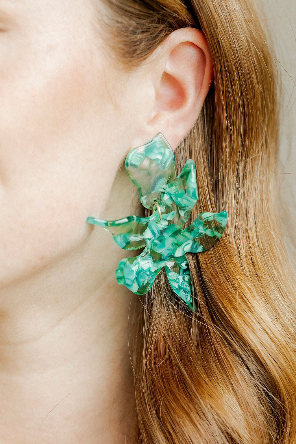 Flora Acetate Statement Earrings - Bahama Mama - LINNY CO | LINNY CO LLC