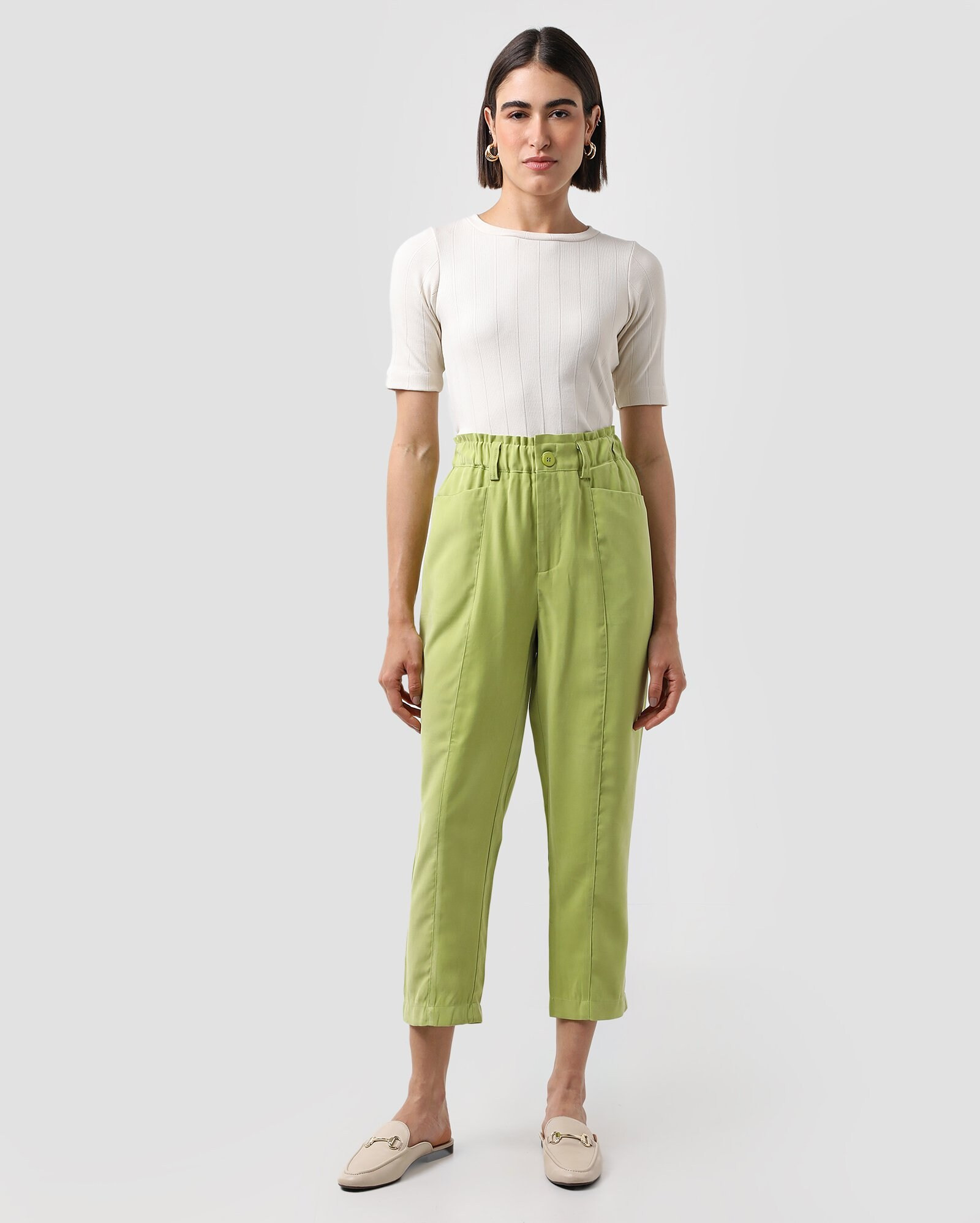 Calça feminina baggy de viscose - Verde Claro | AK by Riachuelo | Riachuelo (BR)