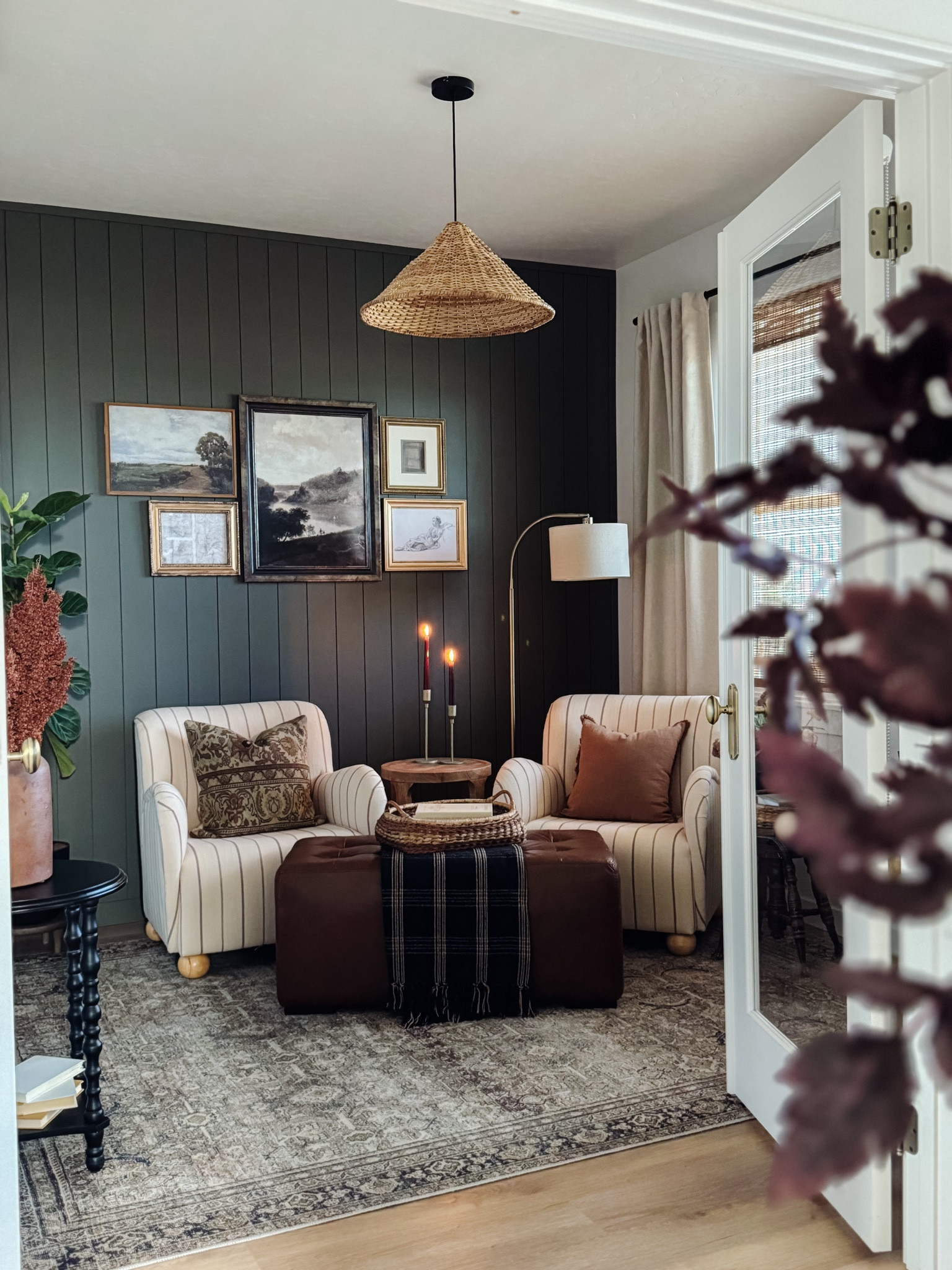 Den inspo, affordable home decor, noodle bench, Target home, bun foot accent chair, upholstered accent chair, gallery wall inspo, accent table, throw pillows, throw blanket, loloi rug, vintage rug, dried florals, conical lamp shade, rattan lampshade, affordable finds, home decor, Amazon tree, striped accent chair, antique piano stool 


#LTKhome #LTKsalealert #LTKstyletip