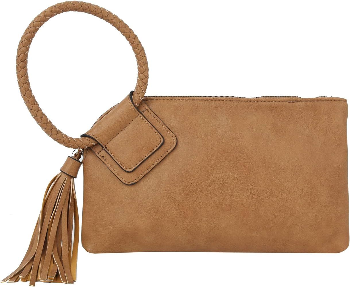 Clutch Wristlet Evening Bags Purse Wallet For Women, Vegan Leather by Metro Muse (Tan): Handbags:... | Amazon (US)
