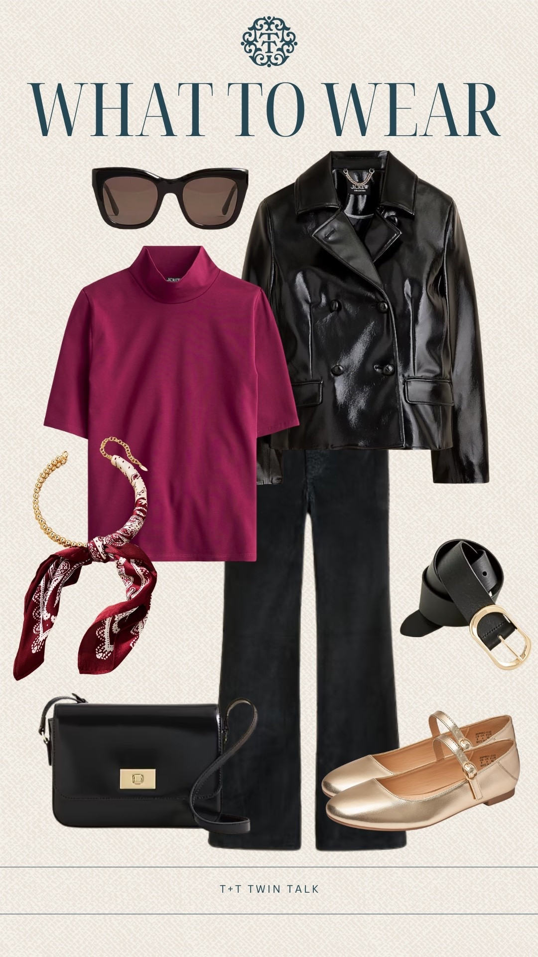 T+T, what to wear! Leather jackets are a staple for both fall and winter. We love this one from J.Crew that we paired with a high neck top, black pants, and a stunning scarf necklace from Anthropologie.

#LTKShoeCrush #LTKItBag #LTKStyleTip