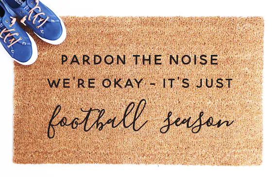 Funny mat, Pardon the noise it's football season, Football Doormat, Fall Doormat, Football Season... | Etsy (US)