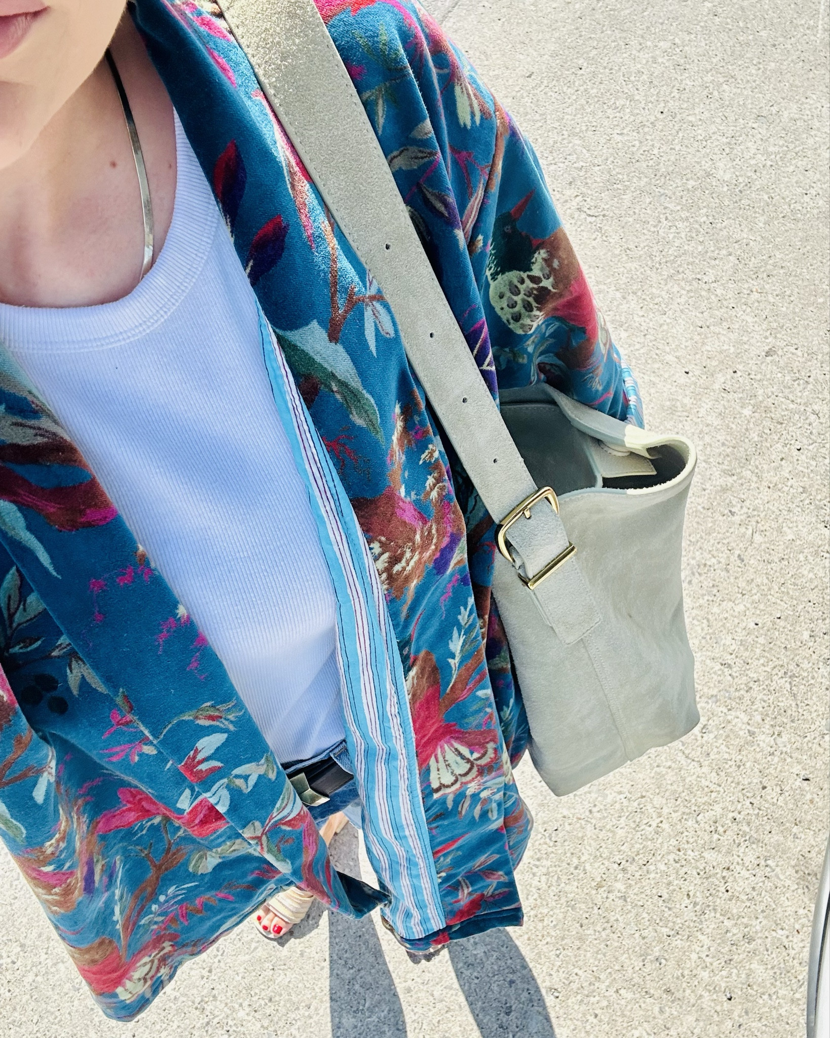 Eleanor James duster is fabulous in this blue-teal color. They fit oversized. 

My new favorite bucket bag in a suede, light green. I got mine at TJ Maxx. It is not online, not linkable… sorry!

Tank is an essential from Target. I’ve got to get some new ones. I like the fit of a large and the one I’m in is a 2x and very warm so it’s become way too big.

Levi’s for the shorts. I always feel Levi’s run small. So I size up.

Shoes and jewelry are randoms and I tried to link similar .

#LTKVideo #LTKStyleTip