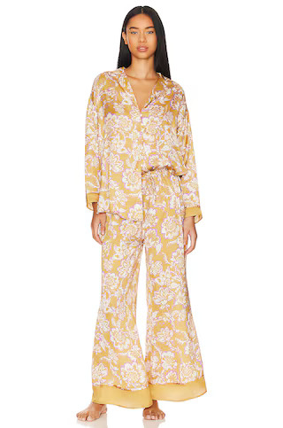 X Intimately FP Dreamy Days Pajama Set in Golden Combo | Revolve Clothing (Global)
