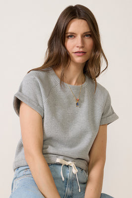 EVEREVE Women's Sydney Tie Bottom Sweatshirt, Size Large, Grey | Evereve